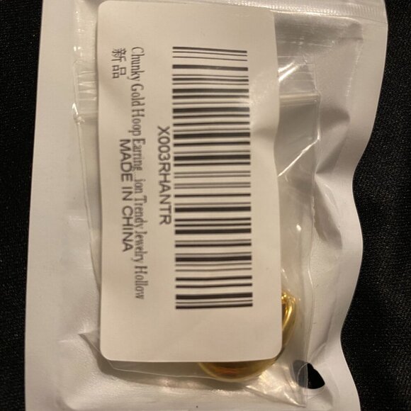 Chunky Gold Colored Hoop Earrings for Women - Picture 11 of 11